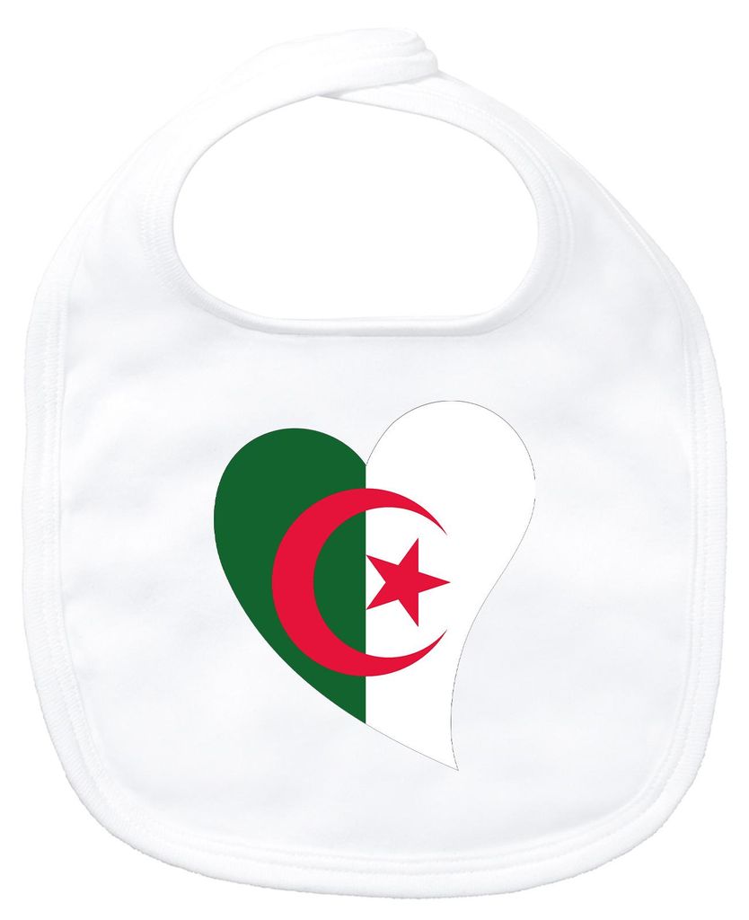 Huuraa Baby Lätzchen Algerien Flagge Herz White Klettverschluss Baumwolle Latz Geschenkidee
