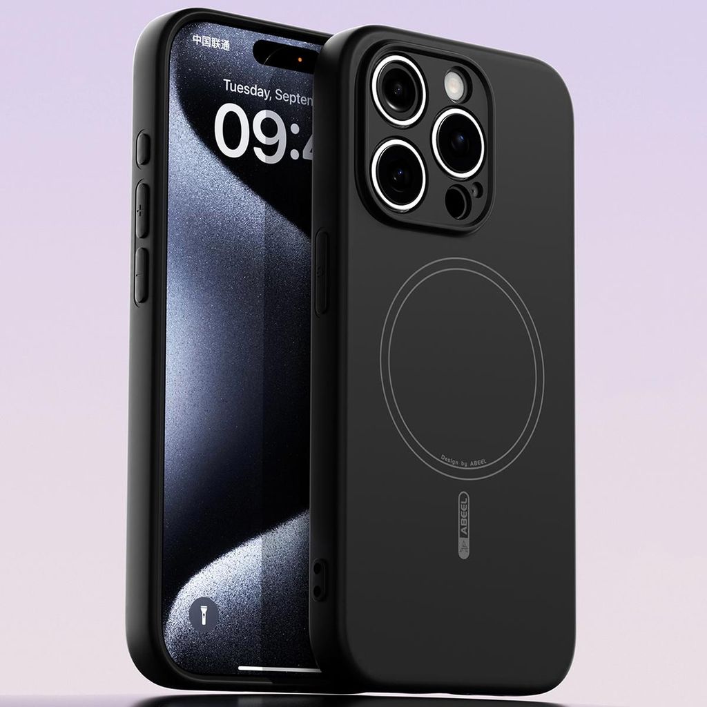 Magnetische Handyhülle für iPhone 14 Pro, MagSafe kompatible, Flüssig Silikon Stoßfest Kratzfest Hülle Schwarz