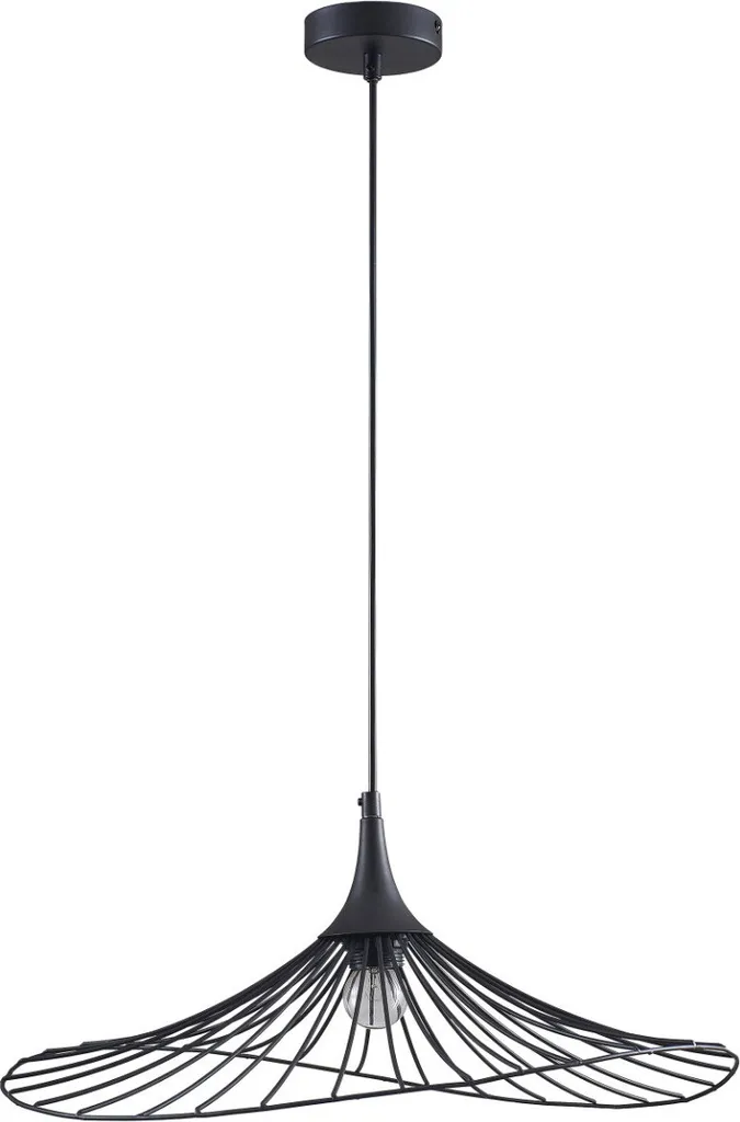 Suspension noire Arielle 136x50 cm idéale pour éclairer la salle à manger