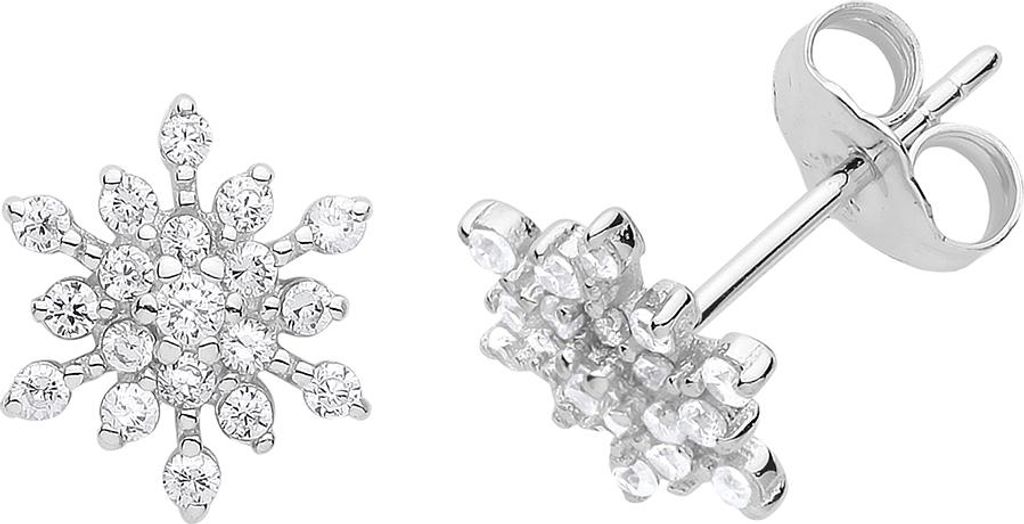 Atemberaubende 925 Sterling Silber Damen - Paar Ohrstecker mit Zirkonia - 9mm*9mm; TRS24911