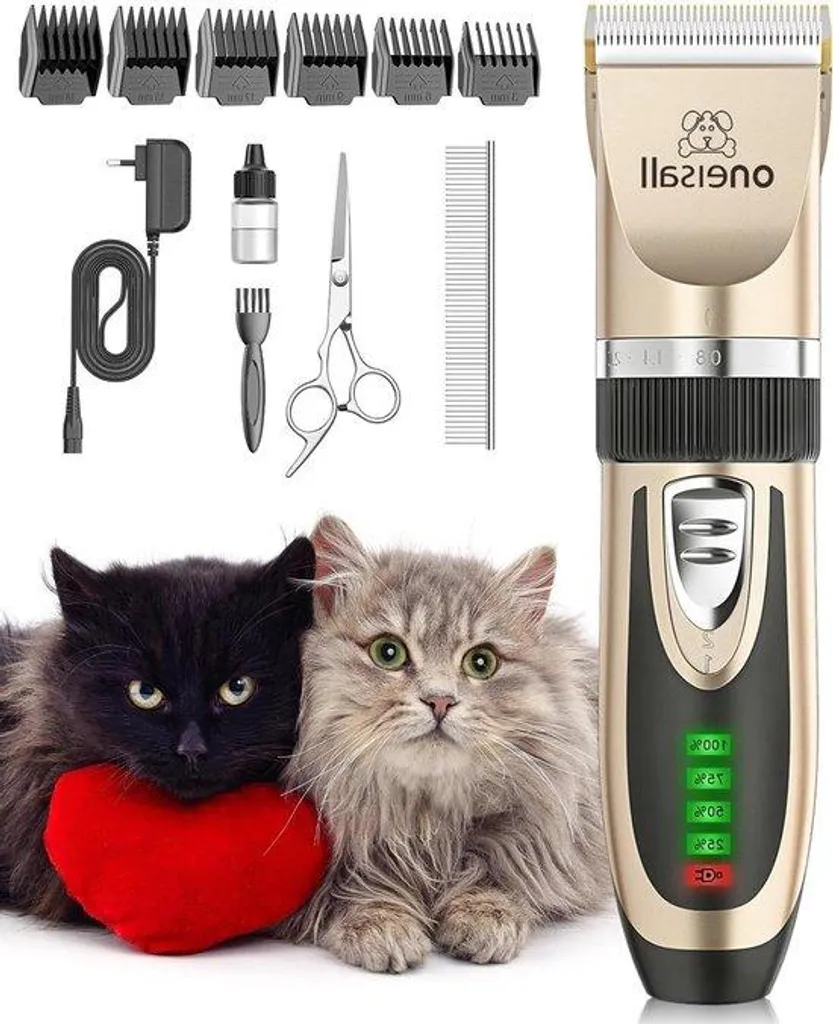 Tondeuse pour animaux silencieuse et sans fil - Kit de toilettage complet