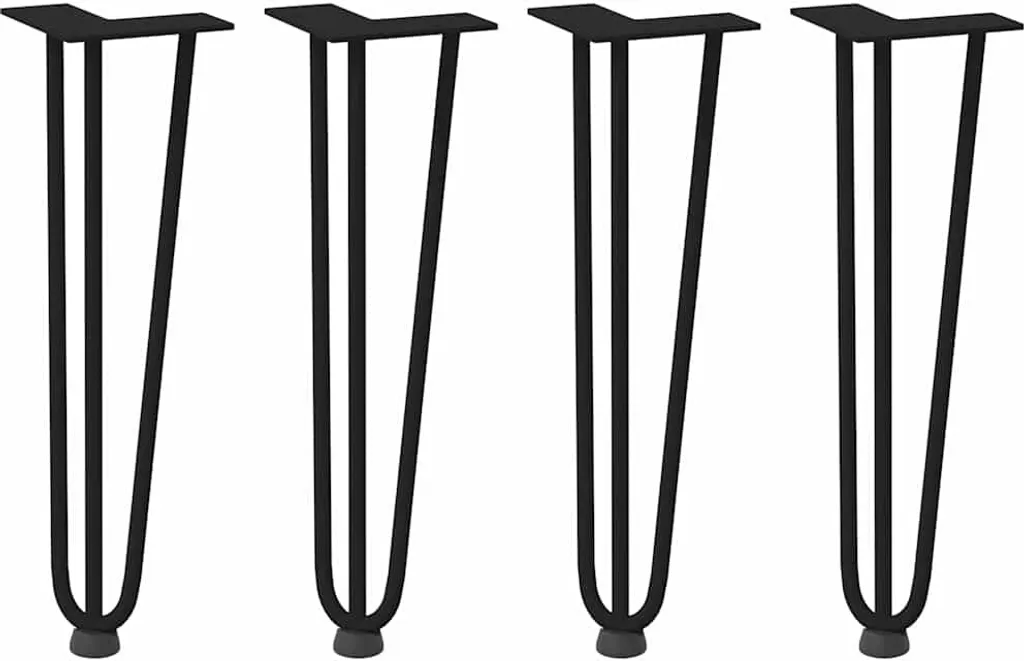 SYFAX™ Gambe a forcina per tavolino da caffè 4 pz nere 42 cm in acciaio massiccio