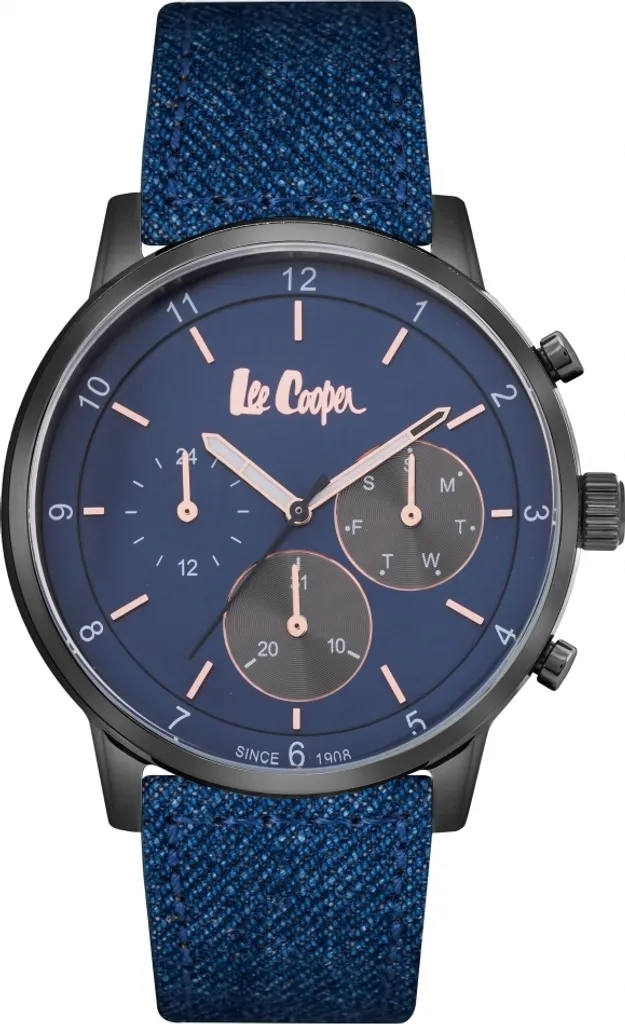 Montre Lee Cooper LC06912.097 Boîtier Acier et Cadran Bleu Marine 44mm