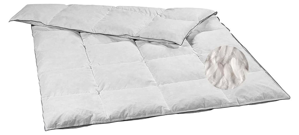leichte Sommer Daunendecke 135x200 cm, 20% Daunen 80% Federn, waschbar bis 60 Grad