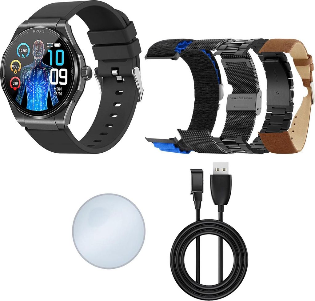 Knauermann PRO 3 (2024) Gesundheitsuhr mit Telefon & Notruffunktion