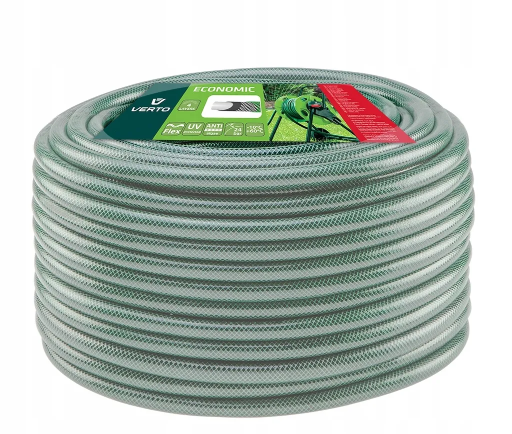 Tuyau d'arrosage 50 m flexible 1/2 pouce ECONOMIC pour grand jardin vert