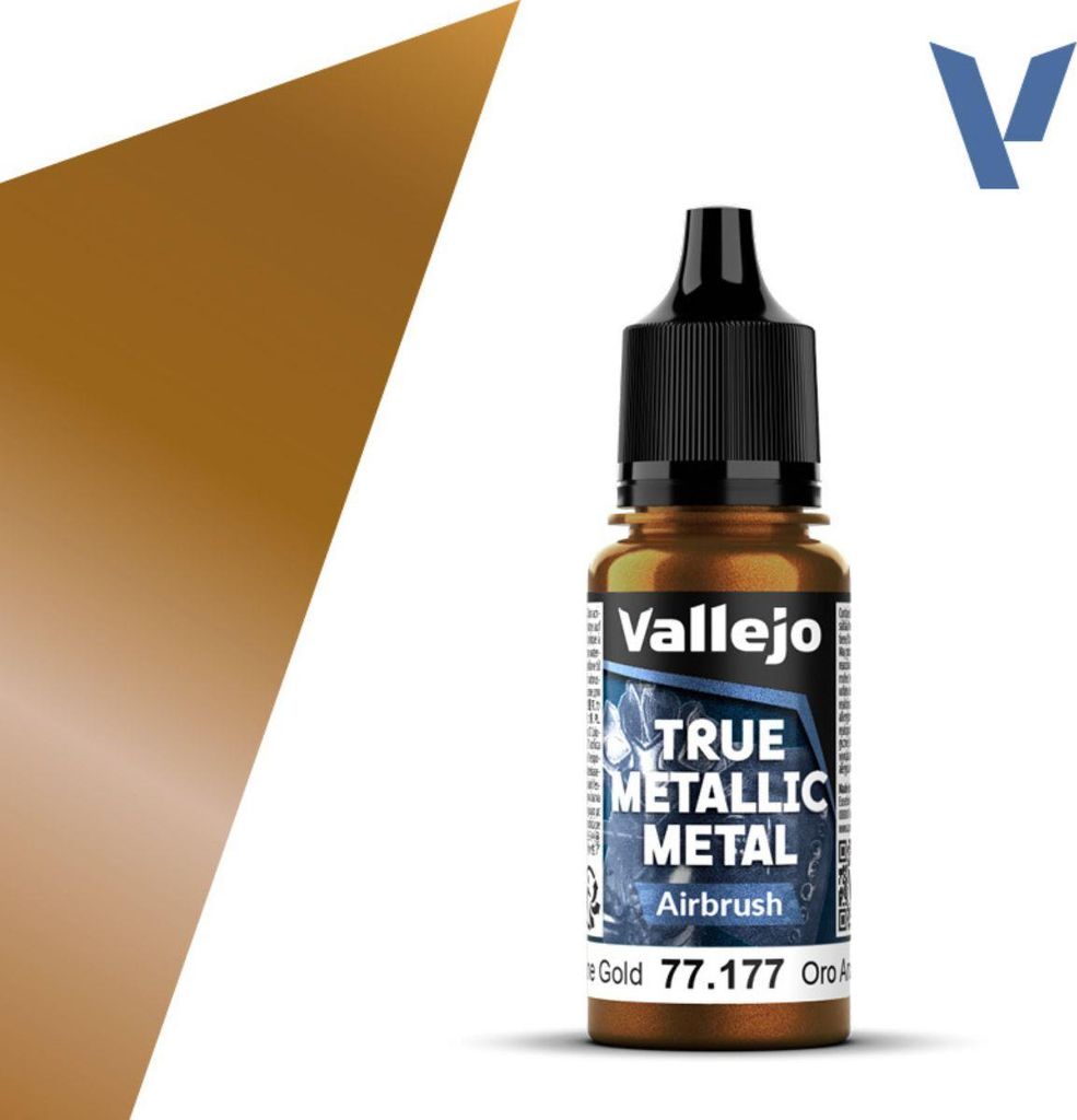 Vallejo VA77177 True Metallic Metal Airbrush - Arcane Gold