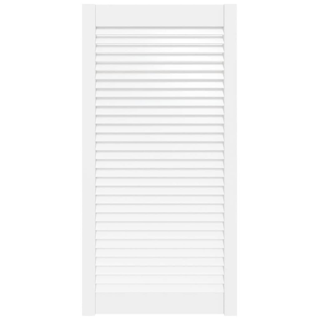 Schranktür Lamellen-Design Weiß 99,3x49,4 cm Massivholz Produktbild 