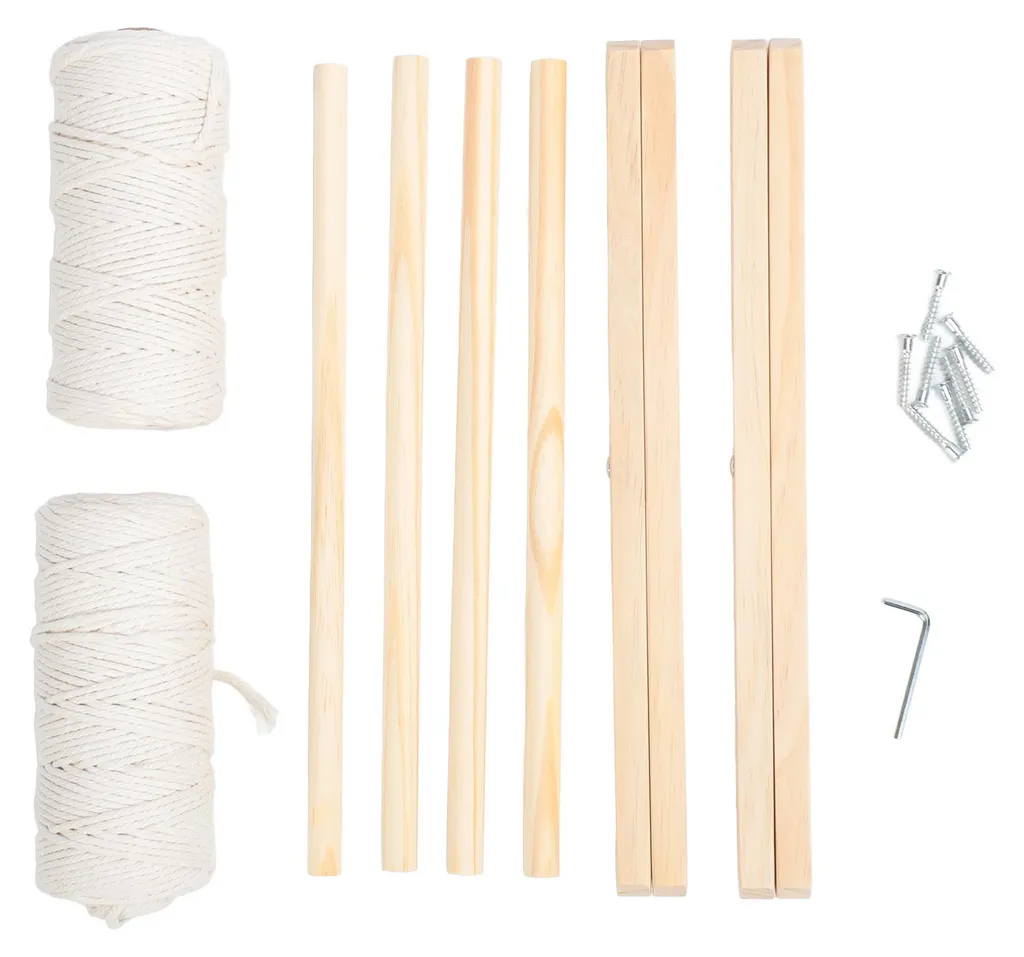 Petit porte-revues macramé au sol pour salle de bain - Support pliable
