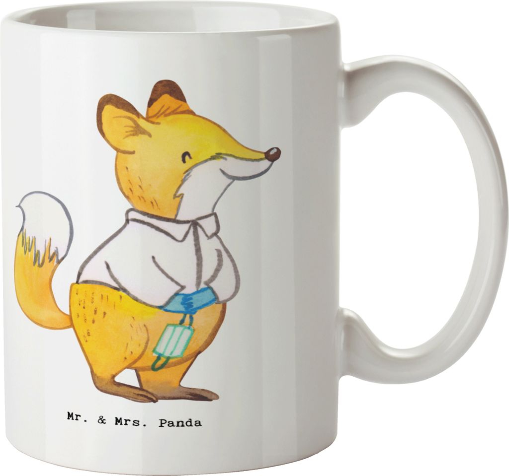 Mr. & Mrs. Panda Becher Gynäkologe Herz - Weiß - Geschenk, Keramiktasse, Doktor, Tasse, Kaffeetasse, haferl, Krankgeschrieben, Arztpraxis, Verlet...