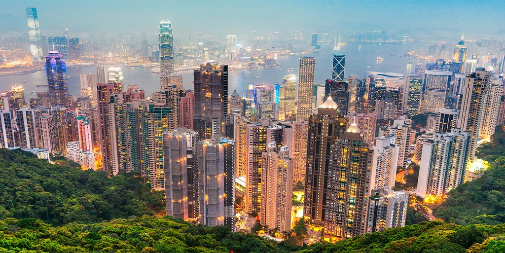 Tulup Leinwandbild - 140x70 cm - Wandkunst - Drucke auf Leinwand - Leinwanddruck - Sehenswürdigkeiten & Architektur - Mehrfarbig - Hongkong