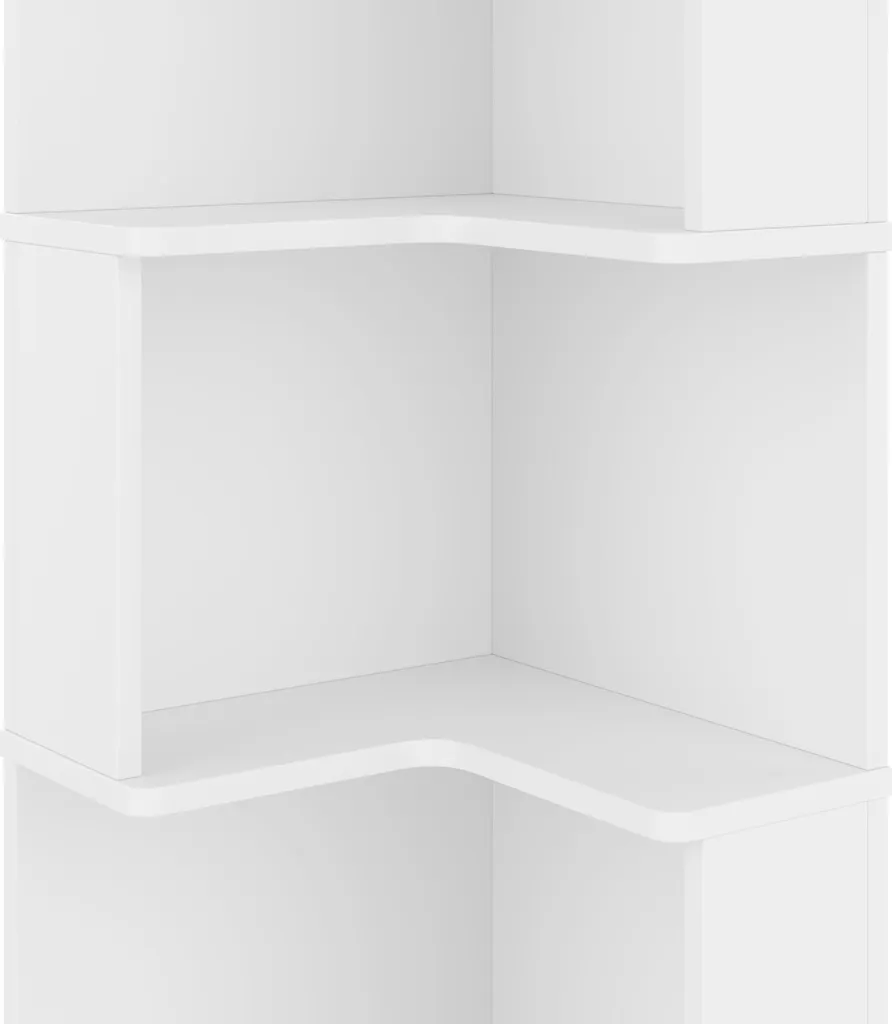 Bibliothèque d'angle gain de place LED - Solution rangement L blanc chic - 12