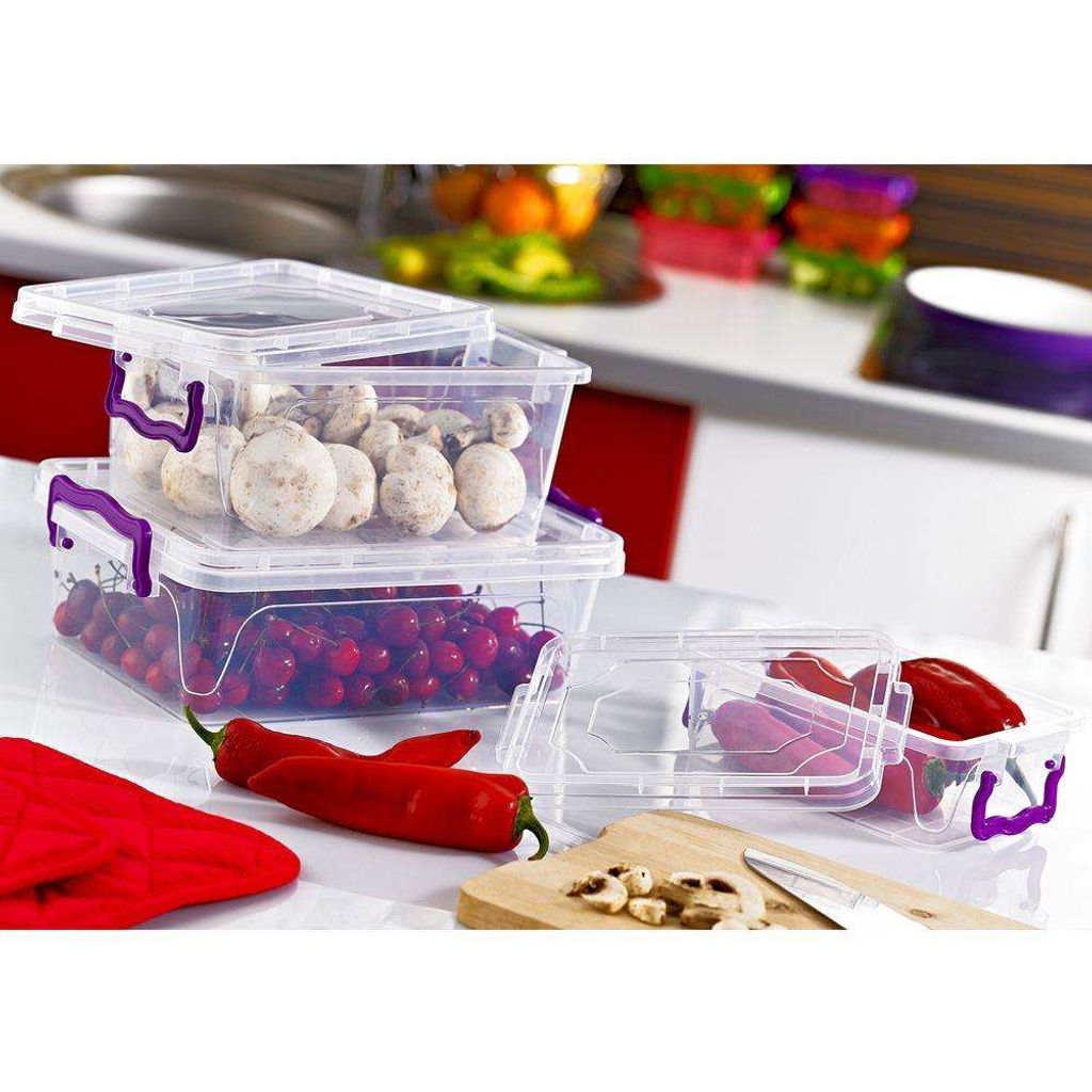 Orion Group Scatola Portaoggetti Con Coperchio 10L | Contenitore Alimenti In Plastica Trasparente, Chiusura Scorrevole, BPA Free - 5