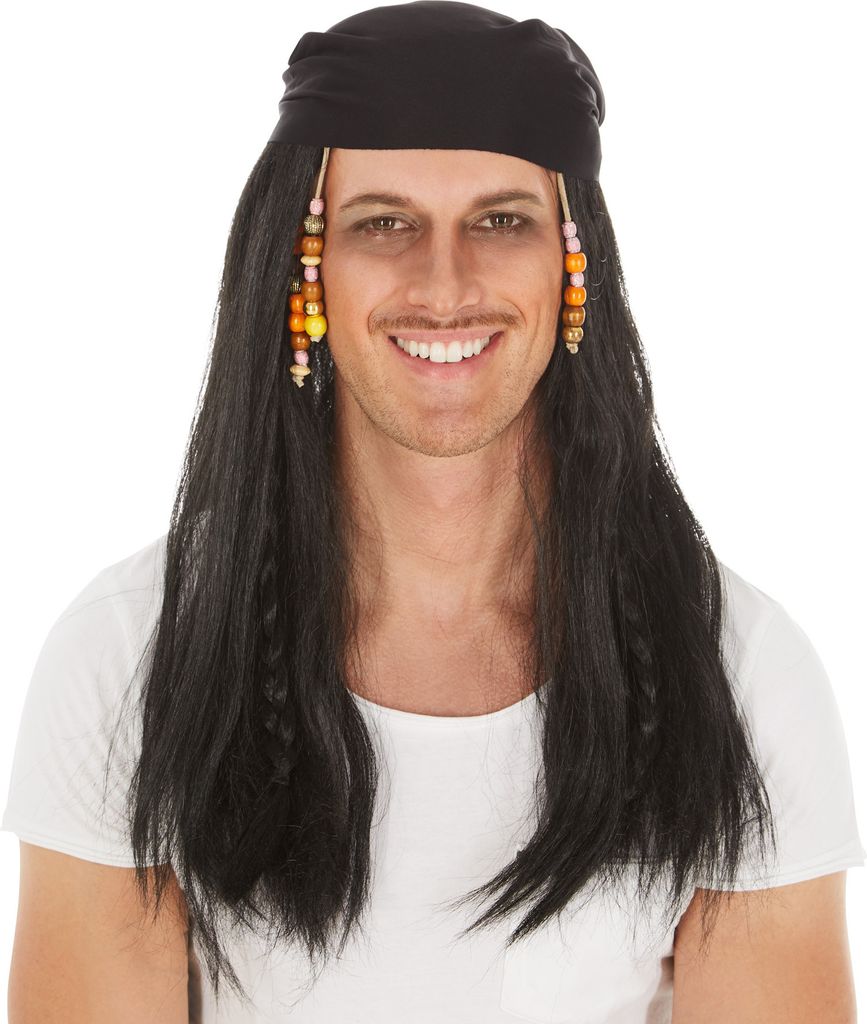 Perücke Pirat - schwarz