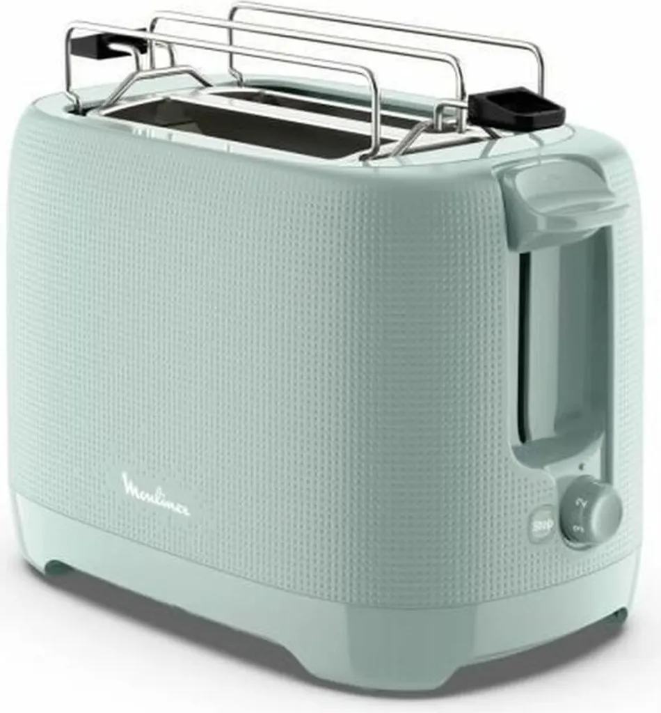 Grille-pain Moulinex avec support viennoiserie et fentes larges inox