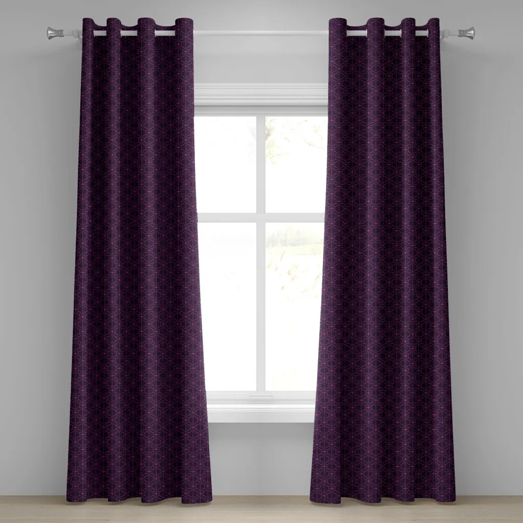 Rideau motif oriental ethnique Indigo et Violet en tissu de qualité