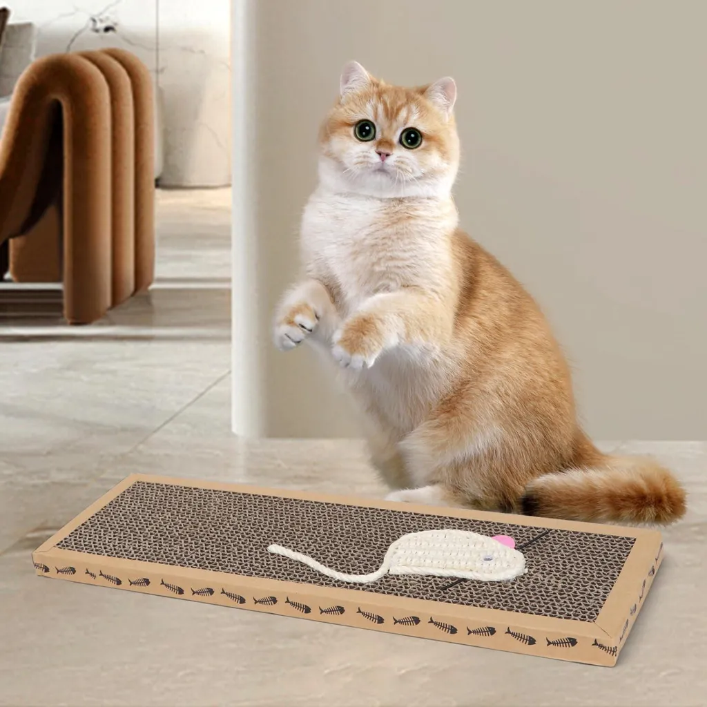 Tapis Griffoir Réversible en Carton de Qualité, 3 Pièces avec Herbe