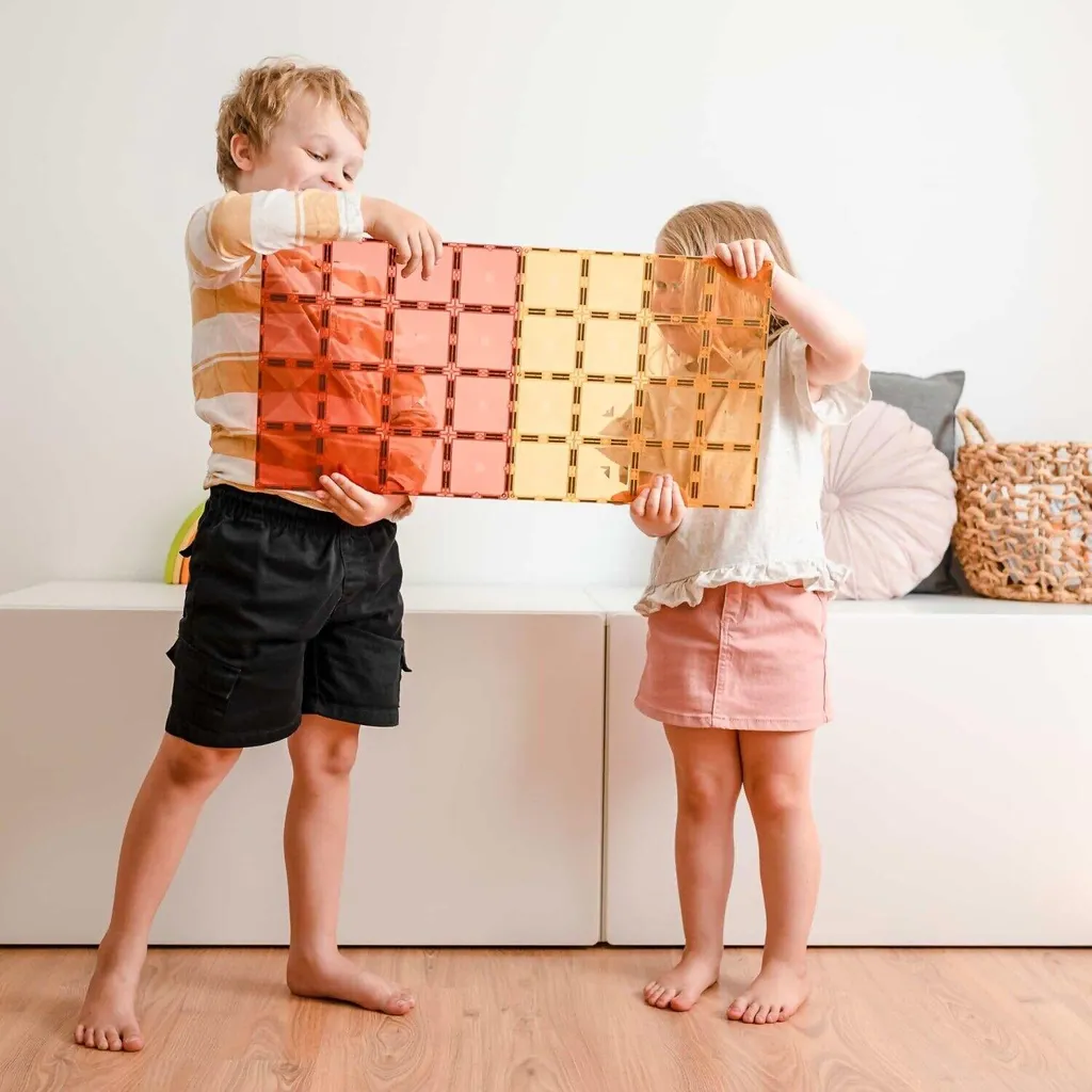 Stop aux Constructions Fragiles avec les Bases Connetix Lemon Peach - 2