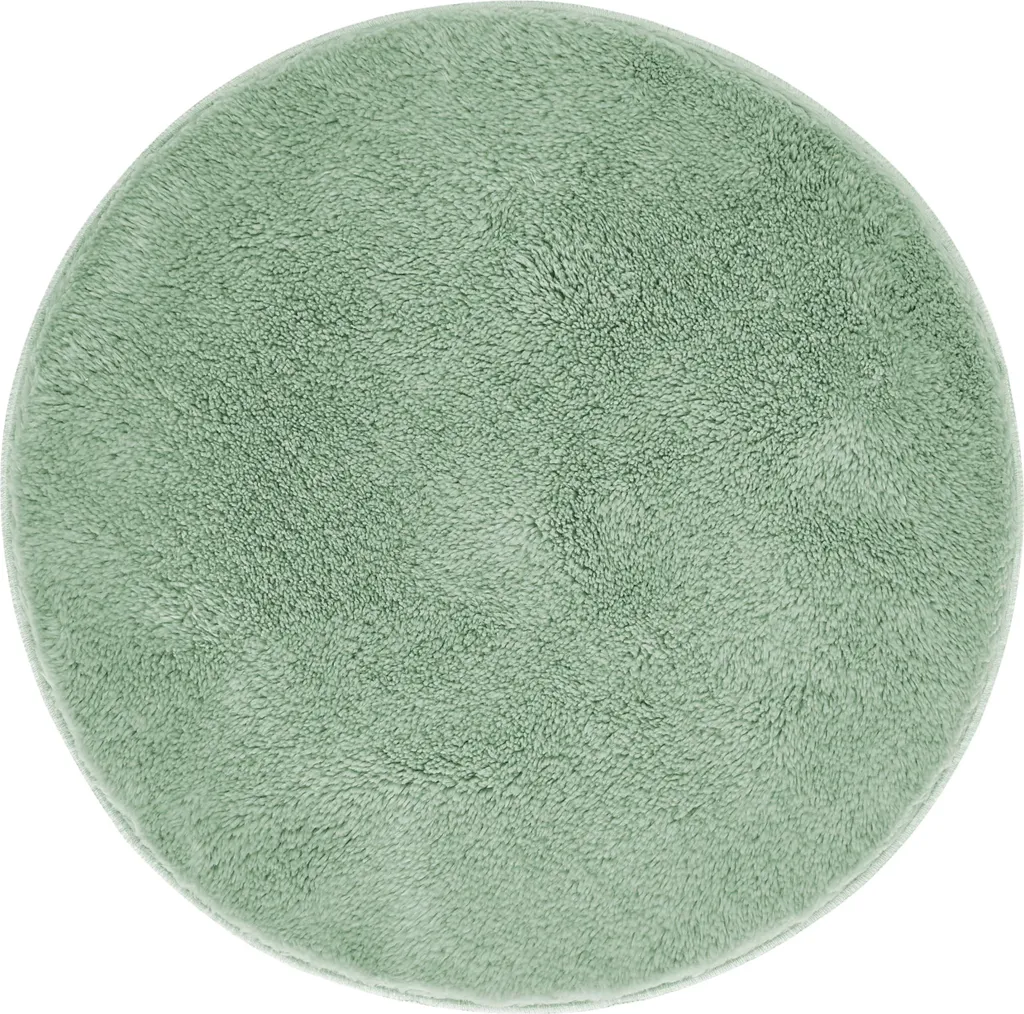 Tapis de bain Florida rond 60 cm vert sauge - Douceur et antidérapant