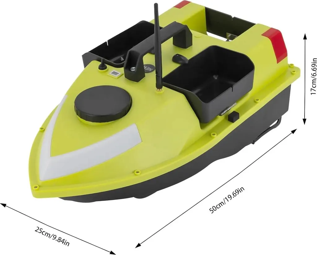 Bateau RC 1,8m/s GPS Vert - 99 Points - Correcteur de Trajectoire