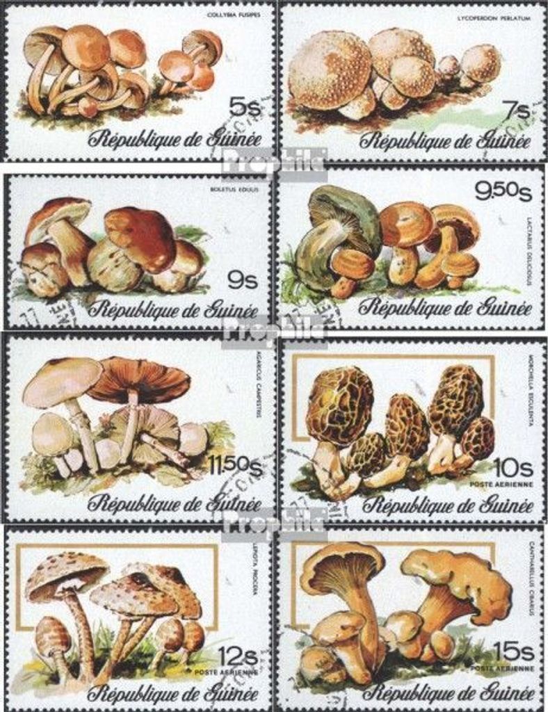 Briefmarken Guinea 1977 Mi 759A-766A (kompl.Ausg.) gestempelt Pilze