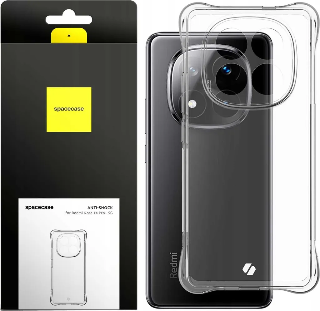 Coque silicone Redmi Note 14 Pro+ 5G anti-choc SPACECASE - Transparent
