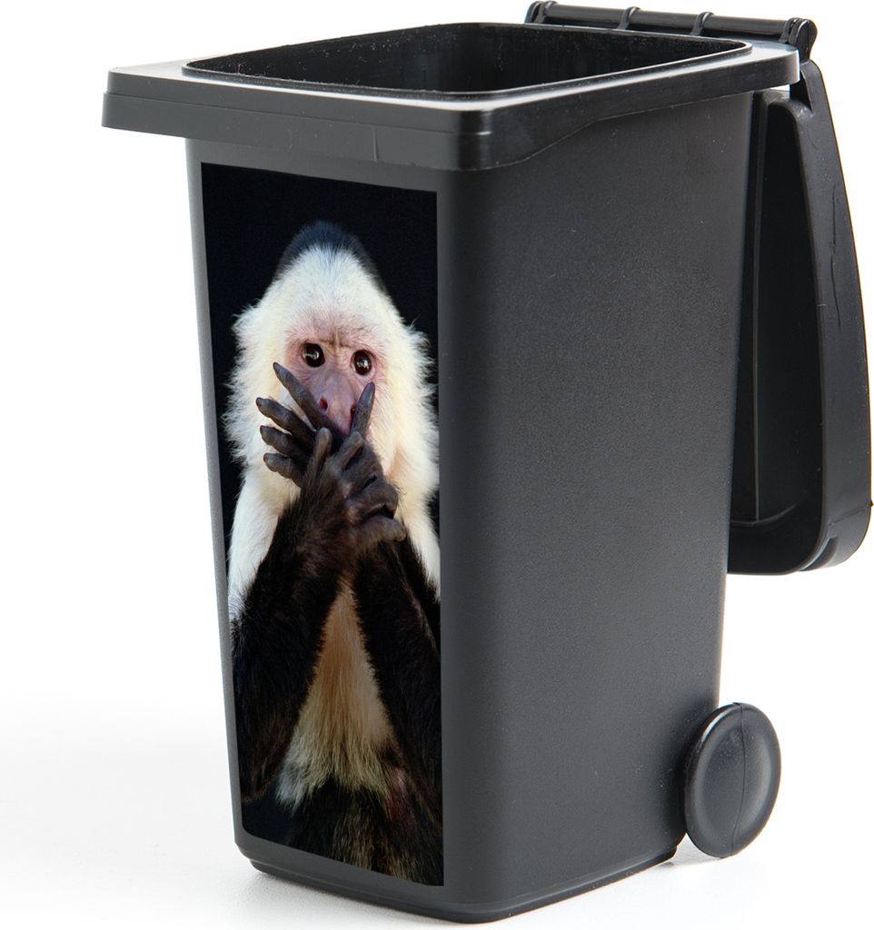 MuchoWow Mülltonnenaufkleber Affe - Wilde Tiere - Porträt 44x98 cm - Containeraufkleber - Aufkleber - Mülltonnen-Aufkleber