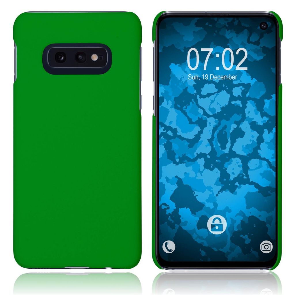 PhoneNatic Case kompatibel mit Samsung Galaxy S10e - Hülle grün gummiert Hard-case Cover
