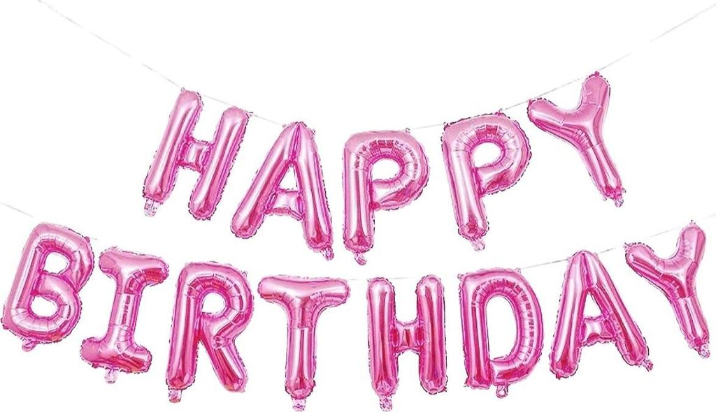 Geburtstagsballons Geburtstagsbanner Happy Birthday Folienballons Rosa
