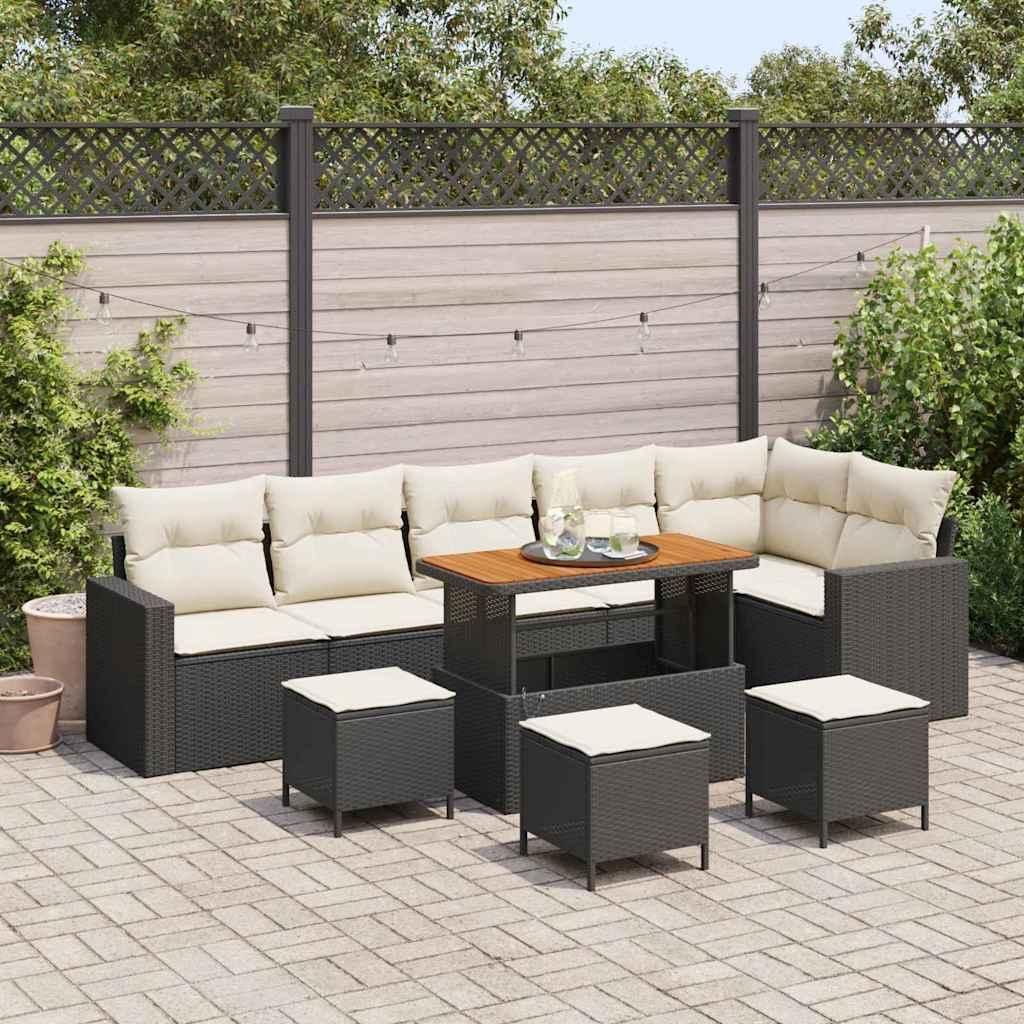 Maison Exclusive - Gartensofa-set 10 pcs Schwarz Poly-Rattan