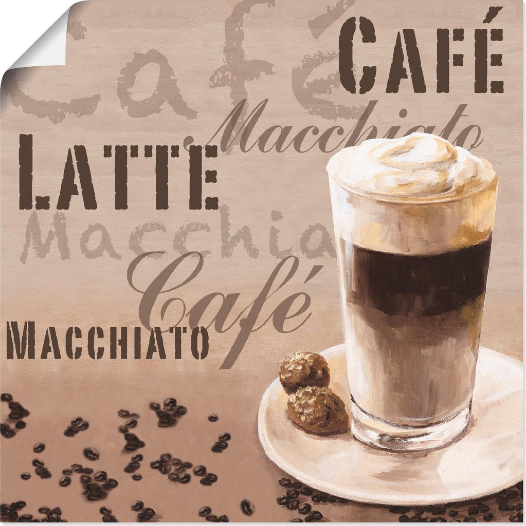 ARTland Poster Kaffee - Latte Macchiato Größe: 100x100 cm