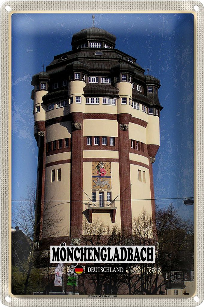 Blechschild Städte Mönchengladbach Neuer Wasserturm 40x30cm