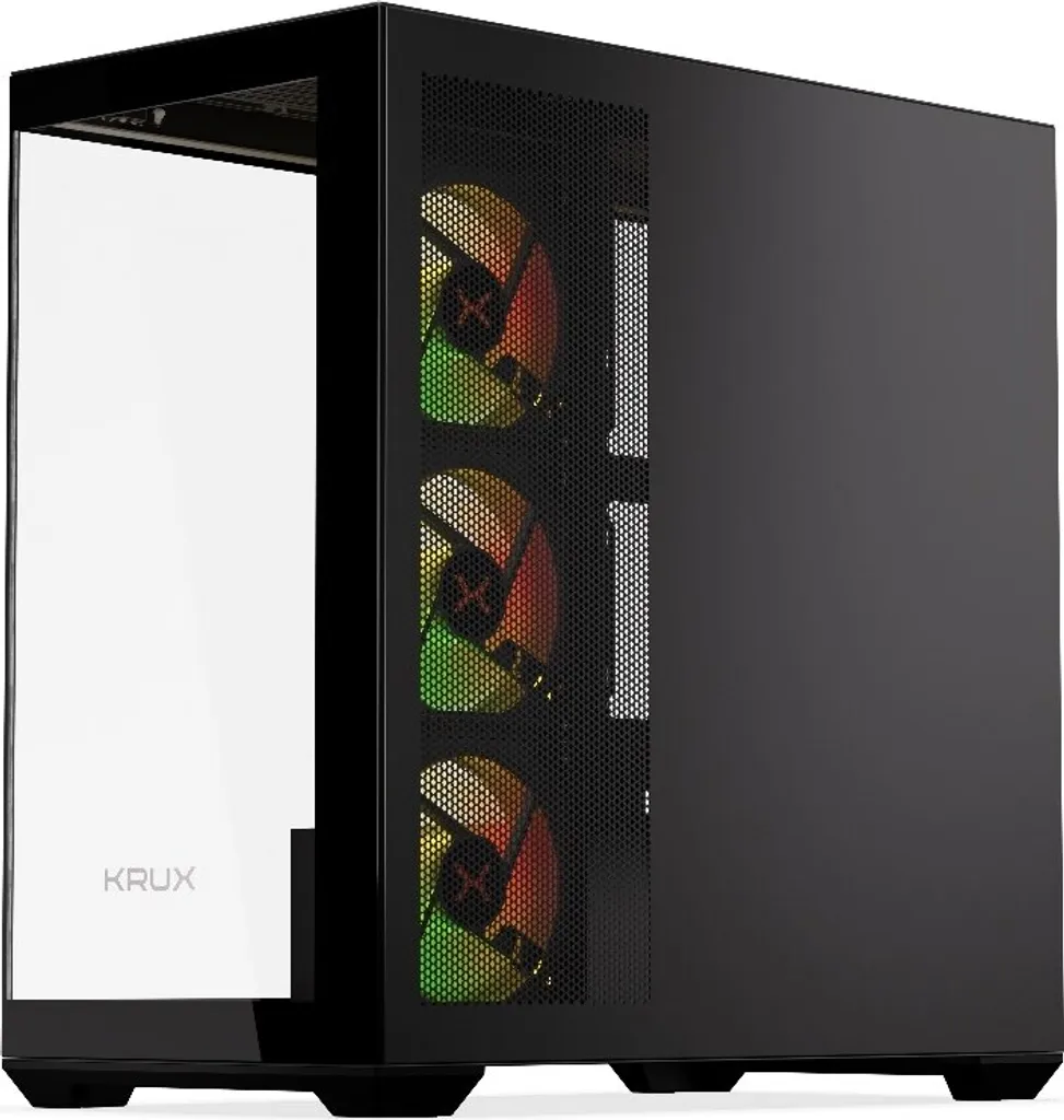 Boîtier PC Krux EXO KRXD004 Noir Format Compact pour Setup Gaming