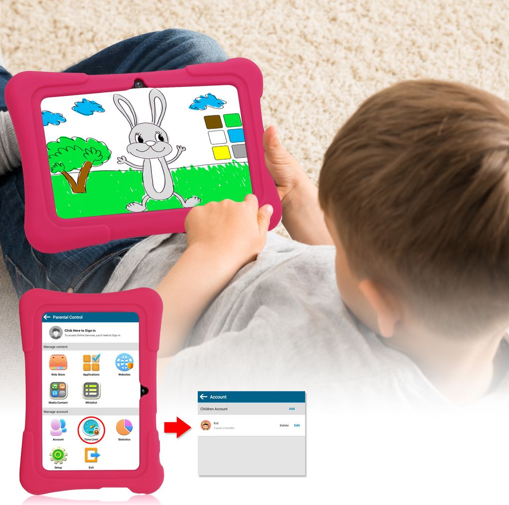 PRITOM K7 7palcový dětský tablet Android 10 Tablet PC 32 GB Obrázek produktu 5