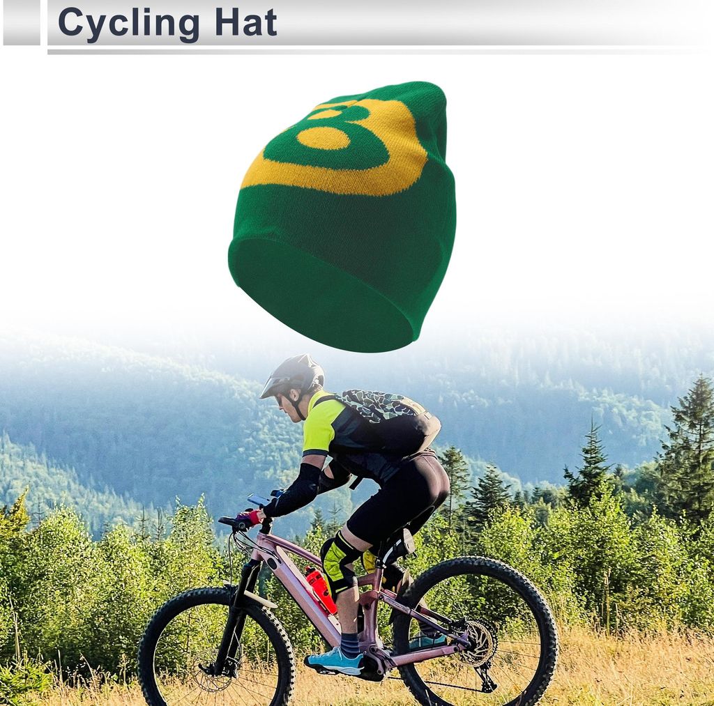 Fahrradmütze Warm Bequem Und Atmungsaktiv Helm Innenfutter Gelb 8 Ball Acryl Grüner bottom 24x22cm 1 Stück