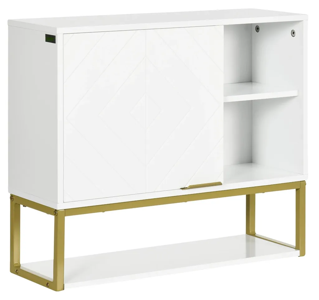 Armoire murale blanche avec étagères réglables 60x20x51 cm Modèle ELEGANCE