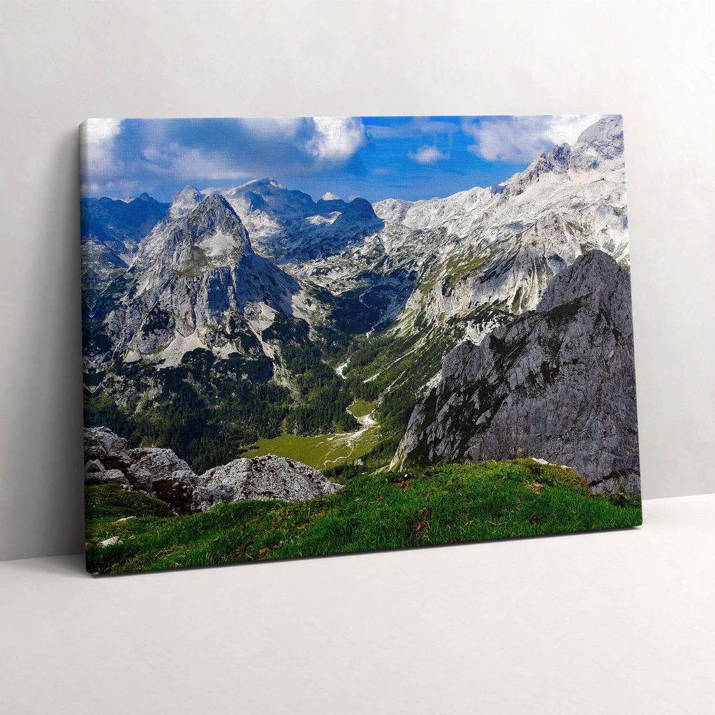 Landschaft mit felsigen Bergen – Leinwandbild Wandbild – 80x60 cm – Leinwandbilder – Wandbilder – Schlafzimmer – Flur