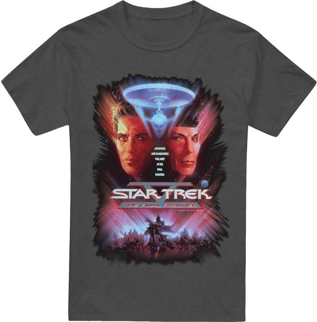 Star Trek - "The Final Frontier" T-Shirt für Herren/Damen Uni TV18126 (S) (Holzkohle)