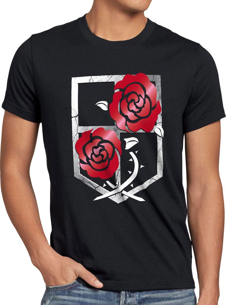 A.N.T. Titan Mauergarnison Wappen AoT Herren T-Shirt on Attack