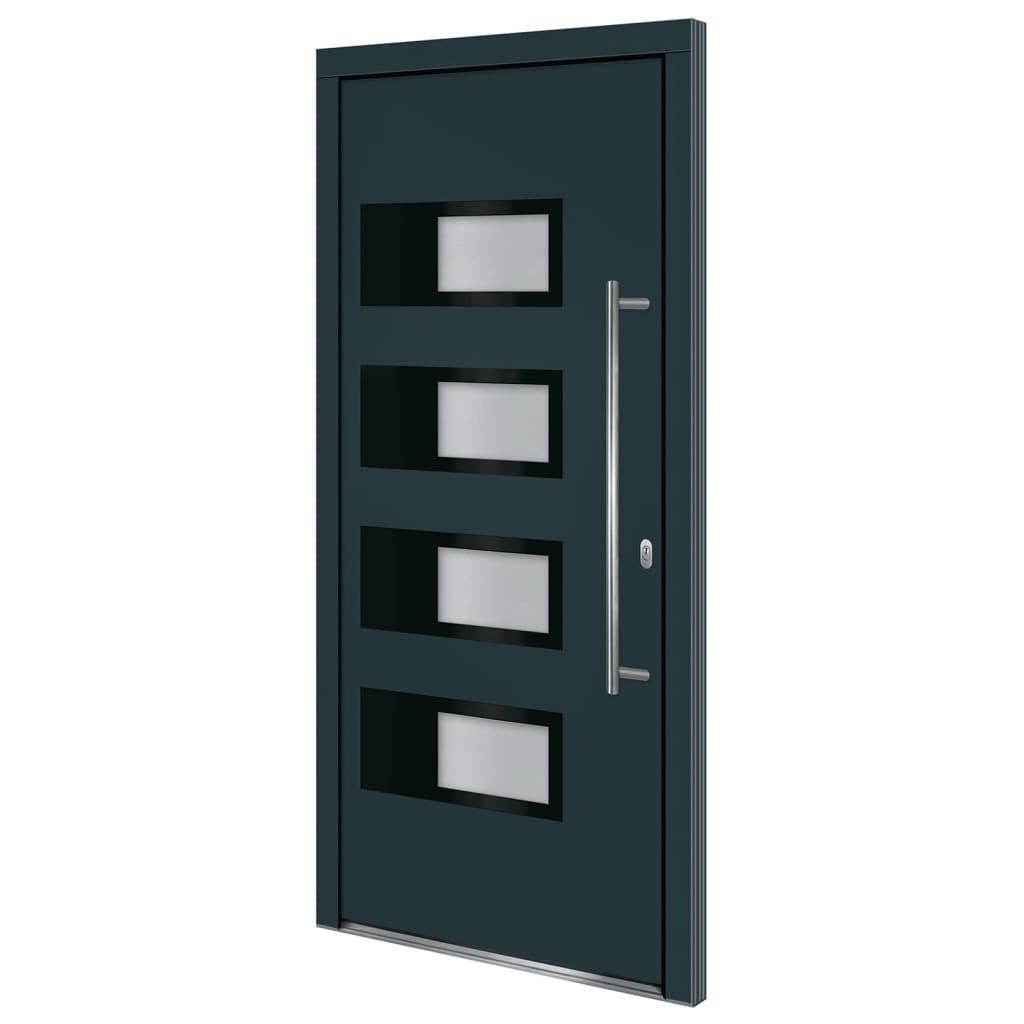vidaXL Haustür Anthrazit 100x210 cm Aluminium und PVC Produktbild 