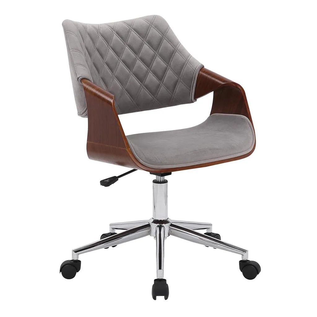 Siège de bureau Colt en velours gris avec base pivotante et réglable