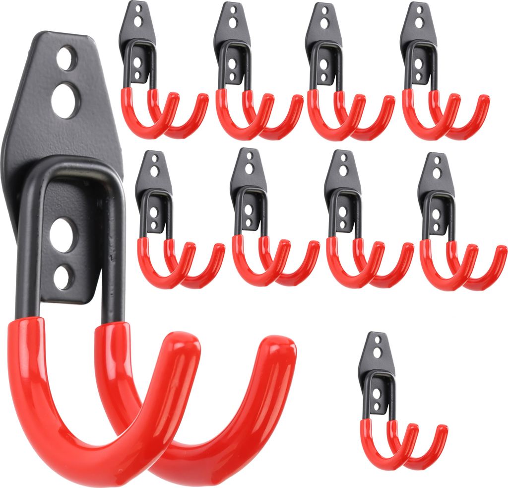 Set 10 Stck. Wandhaken von BOTLE, Werkzeughaken, für Elektrowerkzeuge, U-förmig 7cm, stabil mit PVC-Ummantelung, für Garage, Schuppen, Haken fü...