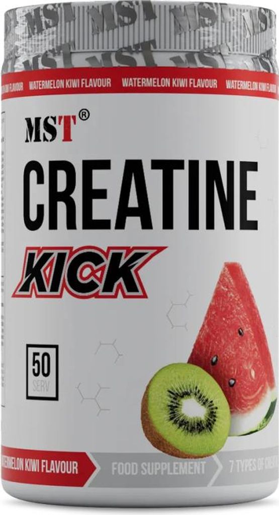 A product shot of a creatine supplement container.