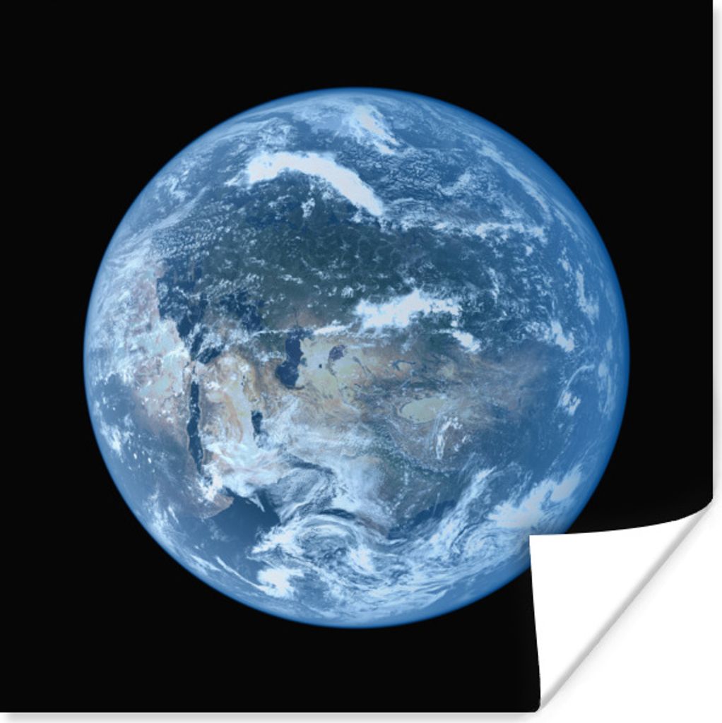 MuchoWow Poster Satellitenbild einer hellblauen Erde 75x75 cm - Wand Dekoration