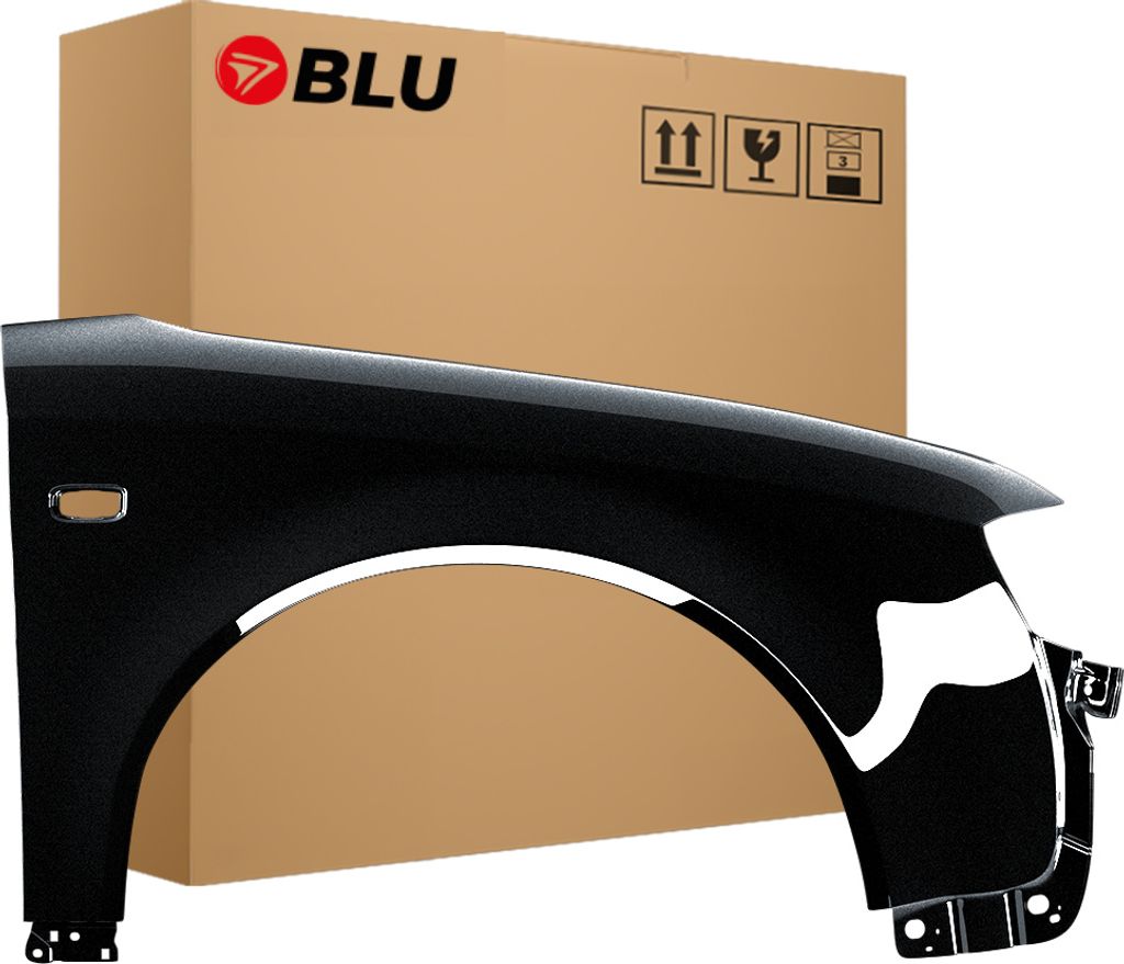 BLU Kotflügel Passend für Audi A4 B6 LZ9W Rechts Schwarz EbonySchwarz | 2000-2004 | Vorderseite Vorne | Lackiert | Einbaufertig