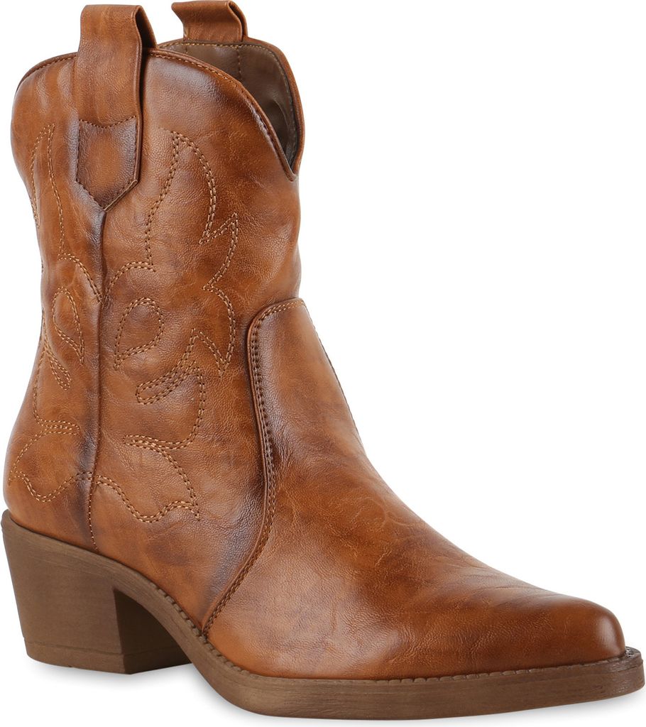 VAN HILL Damen Stiefeletten Cowboy Boots 835978, Farbe: