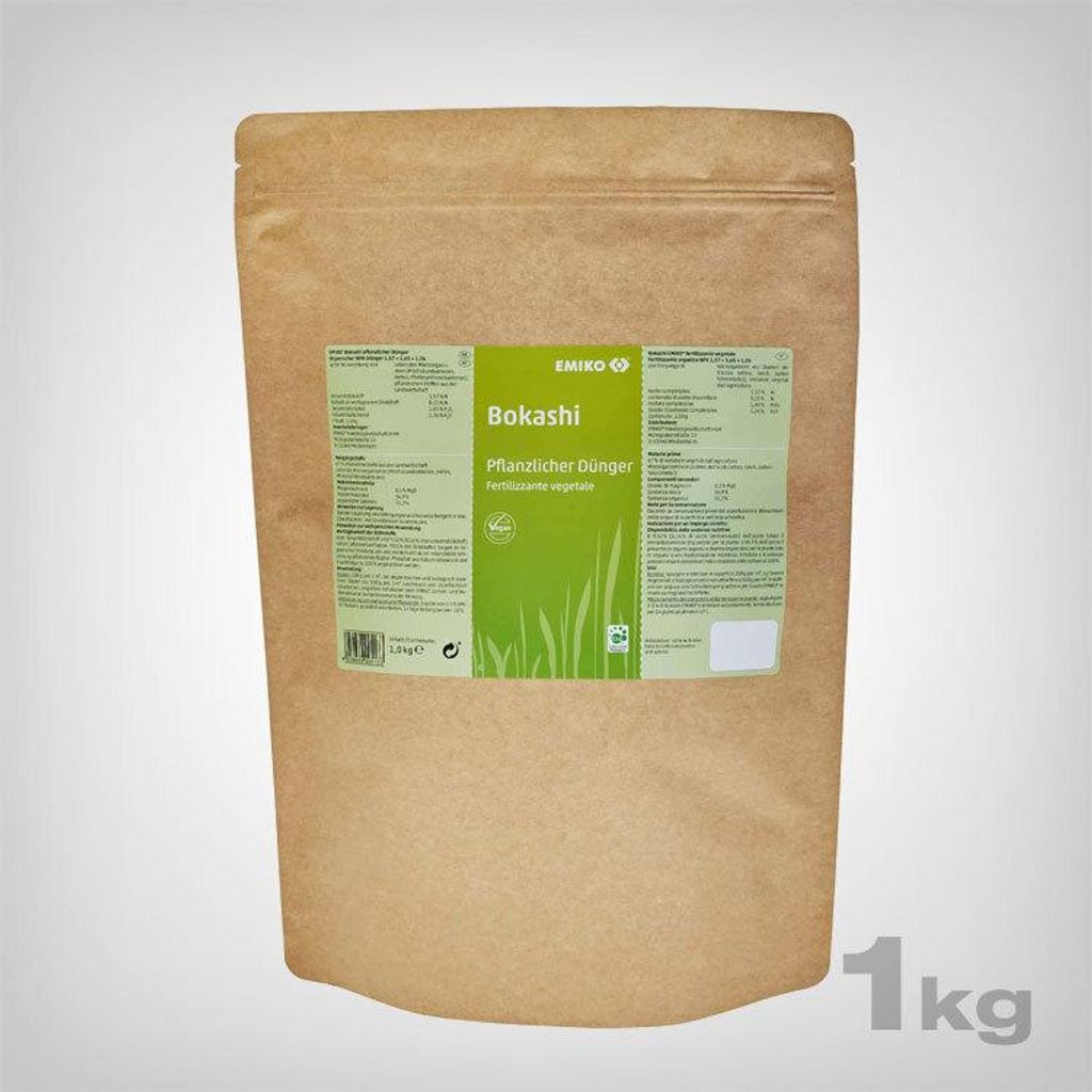 Bokashi Pflanzlicher Dünger 1 kg | N-P-K Langzeitdünger für gesunde Böden