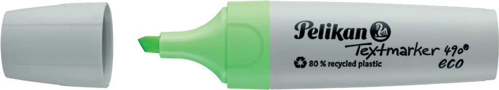 Pelikan Textmarker 490 eco, 10 Stück(e), Grün, Meißel, Recycelbarer Kunststoff, Fett/Fein/Mittel, 1 mm