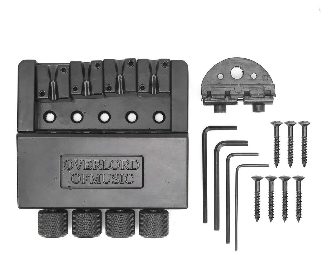 Chevalet de basse sans tete 4 cordes noir pour guitare basse électrique