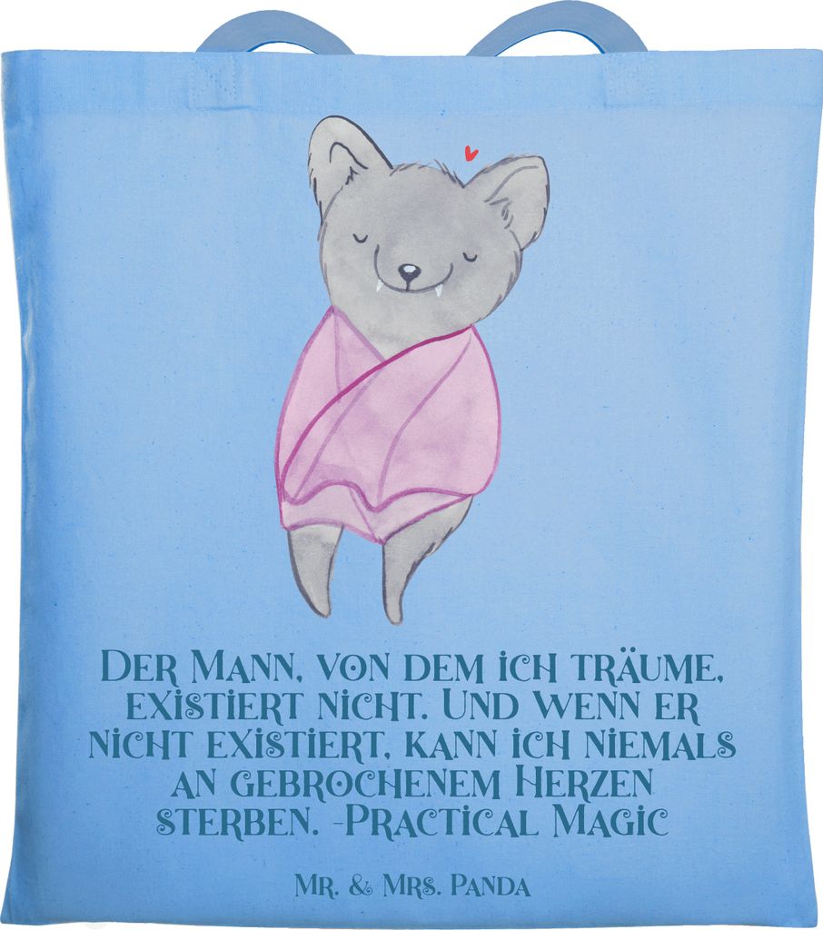 Mr. & Mrs. Panda Einkaufstüte Halloween Herzschutz - Sky Blue - Geschenk, Freude teilen, Geschenke, Feiertage, gruselige Kostüme, Gruselparty, Ta...